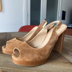 Michele Lopriore Italian Suede Peekaboo Heel